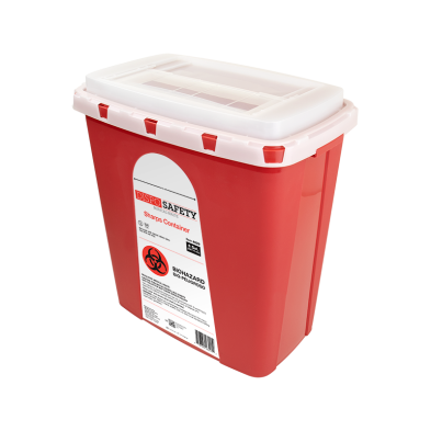 4629 Dynarex® 6-Gallon Red Locking Sharps Container with Transparent Lid